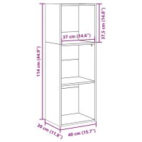 vidaXL Bokhylla rökfärgad ek 40x30x114 cm konstruerat trä - Bild 9