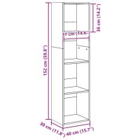 vidaXL Bokhylla ek 40x30x152 cm konstruerat trä - Bild 9