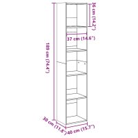 vidaXL Bokhylla vit 40x30x189 cm konstruerat trä - Bild 9