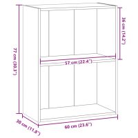 vidaXL Bokhylla rökfärgad ek 60x30x77 cm konstruerat trä - Bild 9