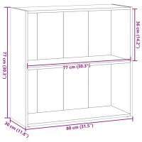 vidaXL Bokhylla rökfärgad ek 80x30x77 cm konstruerat trä - Bild 9