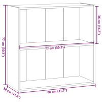 vidaXL Bokhylla brun ek 80x30x77 cm konstruerat trä - Bild 9