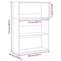 vidaXL Bokhylla vit 80x30x114 cm konstruerat trä - Bild 9