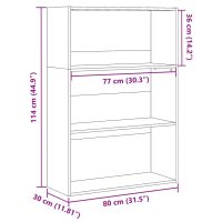 vidaXL Bokhylla brun ek 80x30x114 cm konstruerat trä - Bild 9