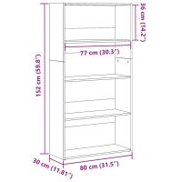 vidaXL Bokhylla svart 80x30x152 cm konstruerat trä - Bild 9