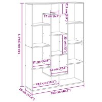 vidaXL Bokhylla sonoma-ek 102x29x143 cm konstruerat trä - Bild 11