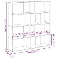 vidaXL Bokhylla vit 132x29x141,5 cm konstruerat trä - Bild 11