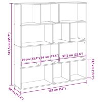 vidaXL Bokhylla ek 132x29x141,5 cm konstruerat trä - Bild 11