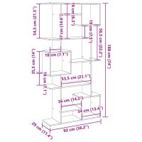 vidaXL Bokhylla vit 92x29x188 cm konstruerat trä - Bild 11