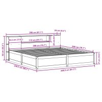 vidaXL Sängram utan madrass vit 200x200 cm massiv furu - Bild 12