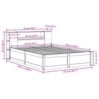 vidaXL Sängram utan madrass 135x190 cm massiv furu - Bild 12