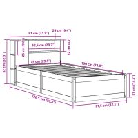 vidaXL Sängram utan madrass vaxbrun 75x190 cm massiv furu - Bild 12