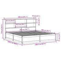 vidaXL Sängram utan madrass vaxbrun 200x200 cm massiv furu - Bild 12