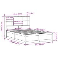 vidaXL Sängram utan madrass vaxbrun 160x200 cm massiv furu - Bild 12