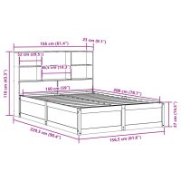 vidaXL Sängram utan madrass vit 150x200 cm massiv furu - Bild 11