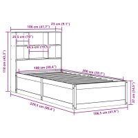 vidaXL Sängram utan madrass vit 100x200 cm massiv furu - Bild 12