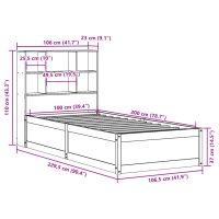 vidaXL Sängram utan madrass vaxbrun 100x200 cm massiv furu - Bild 12