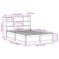 vidaXL Sängram utan madrass 135x190 cm massiv furu - Bild 12