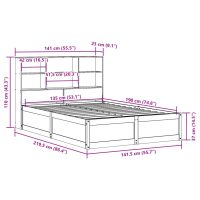 vidaXL Sängram utan madrass vaxbrun 135x190 cm massiv furu - Bild 12