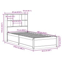 vidaXL Sängram utan madrass 75x190 cm massiv furu - Bild 12