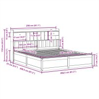 vidaXL Sängram utan madrass 200x200 cm massiv furu - Bild 11