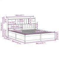 vidaXL Sängram utan madrass vaxbrun 200x200 cm massiv furu - Bild 11