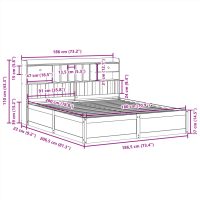 vidaXL Sängram utan madrass 180x200 cm massiv furu - Bild 11