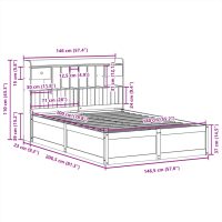 vidaXL Sängram utan madrass vit 140x200 cm massiv furu - Bild 11