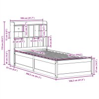 vidaXL Sängram utan madrass vit 100x200 cm massiv furu - Bild 11