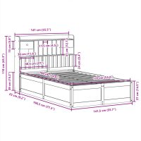 vidaXL Sängram utan madrass vit 135x190 cm massiv furu - Bild 11