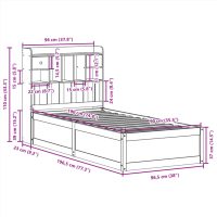 vidaXL Sängram utan madrass 90x190 cm massiv furu - Bild 11