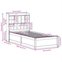 vidaXL Sängram utan madrass vaxbrun 75x190 cm massiv furu - Bild 11