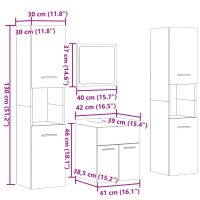 vidaXL Badrumsmöbler 5 delar betonggrå konstruerat trä - Bild 12