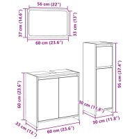 vidaXL Badrumsmöbler set 3 delar sonoma-ek konstruerat trä - Bild 12