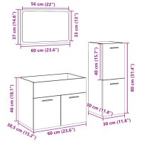 vidaXL Badrumsmöbler set 3 delar sonoma-ek konstruerat trä - Bild 12