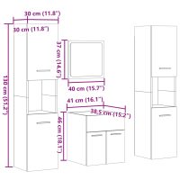 vidaXL Badrumsmöbler set 4 delar sonoma-ek konstruerat trä - Bild 10