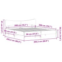 vidaXL Sängram utan madrass 200x200 cm massiv furu - Bild 11