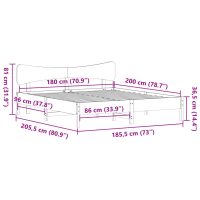 vidaXL Sängram utan madrass vit 180x200 cm massiv furu - Bild 11