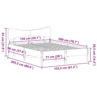 vidaXL Sängram utan madrass 150x200 cm massiv furu - Bild 11