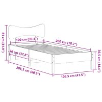 vidaXL Sängram utan madrass 100x200 cm massiv furu - Bild 11