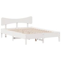 vidaXL Sängram utan madrass vit 140x190 cm massiv furu - Bild 2