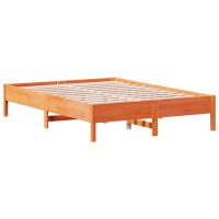 vidaXL Sängram utan madrass vaxbrun 140x190 cm massiv furu - Bild 5