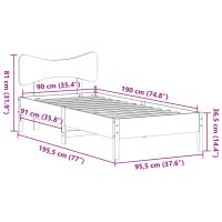 vidaXL Sängram utan madrass 90x190 cm massiv furu - Bild 11