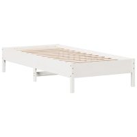 vidaXL Sängram utan madrass vit 90x190 cm massiv furu - Bild 5