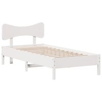 vidaXL Sängram utan madrass vit 75x190 cm massiv furu - Bild 2