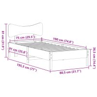 vidaXL Sängram utan madrass vit 75x190 cm massiv furu - Bild 11