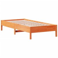 vidaXL Sängram utan madrass vaxbrun 75x190 cm massiv furu - Bild 5