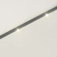 vidaXL Hängande parasoll med LED-belysning 300 cm sand metallstång - Bild 5