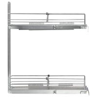 vidaXL Utdragbar inredning köksskåp 2 hyllor silver 47x15x54,5 cm - Bild 4