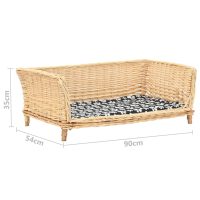 vidaXL Hundkorg med dyna 90x54x35 cm naturlig pil - Bild 6